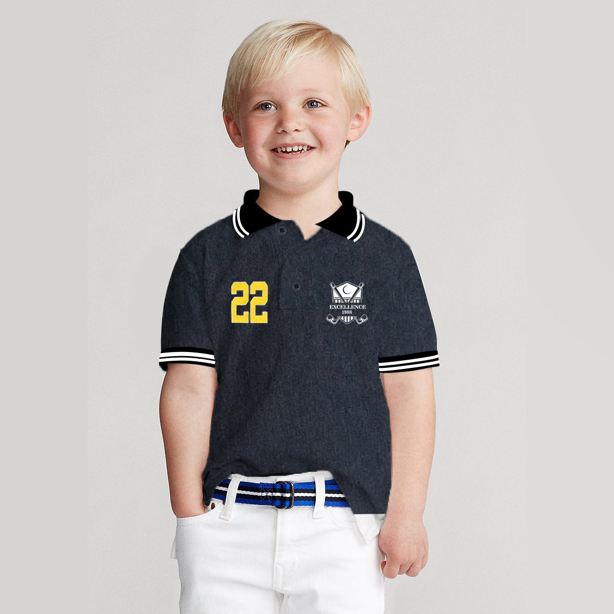 BOY'S TIPPING COLLAR ELITE POLO SHIRT