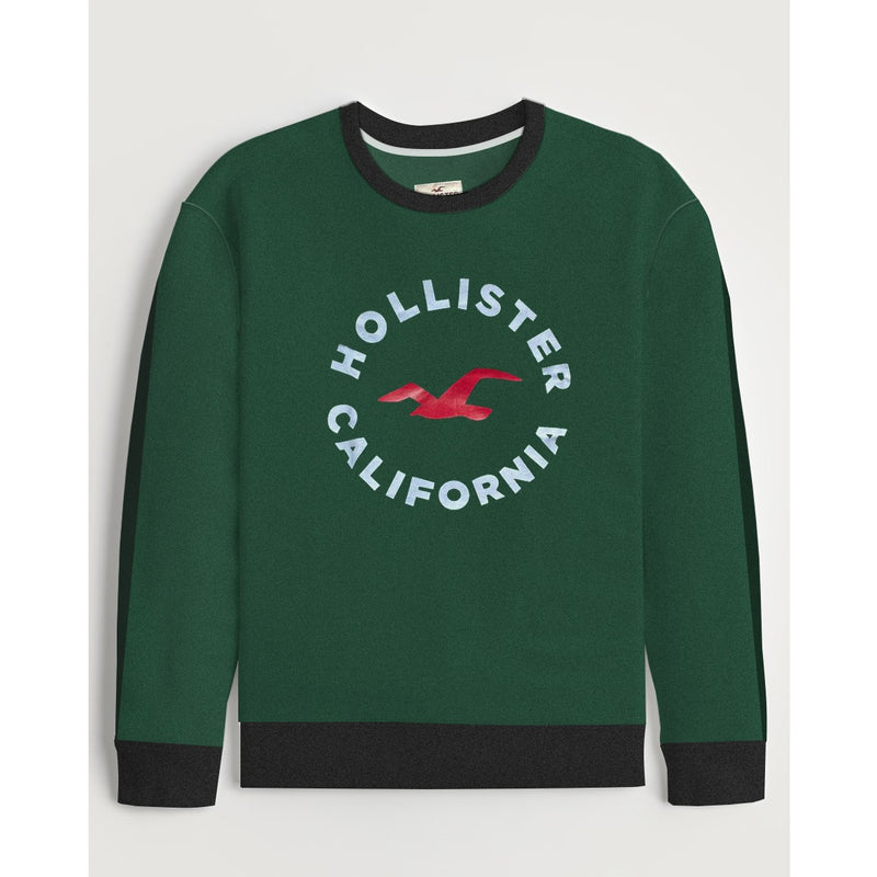 Men's "Hollister" Printed Fleece Sweat Shirt - Green