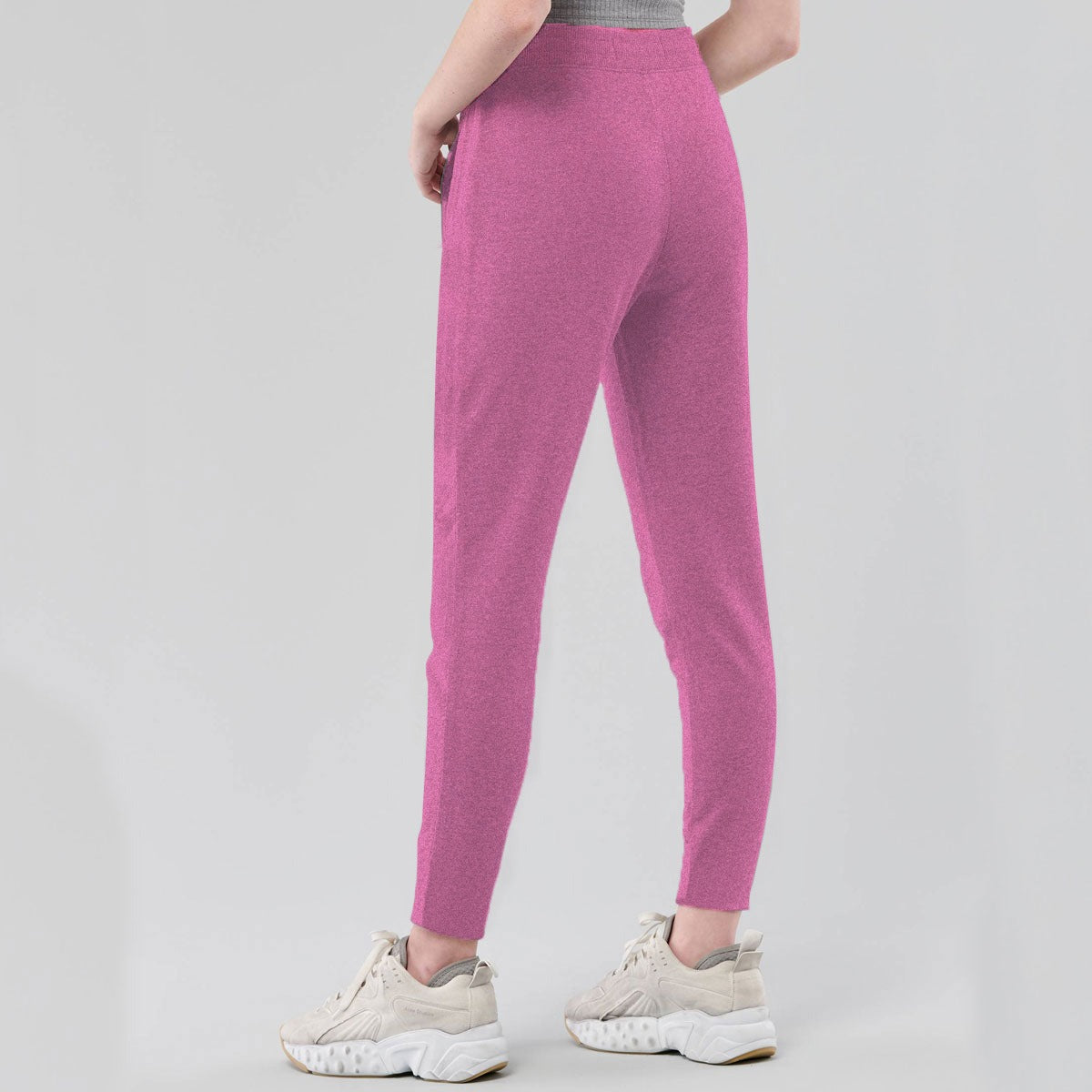 Pink Women Knitted Winter Trouser