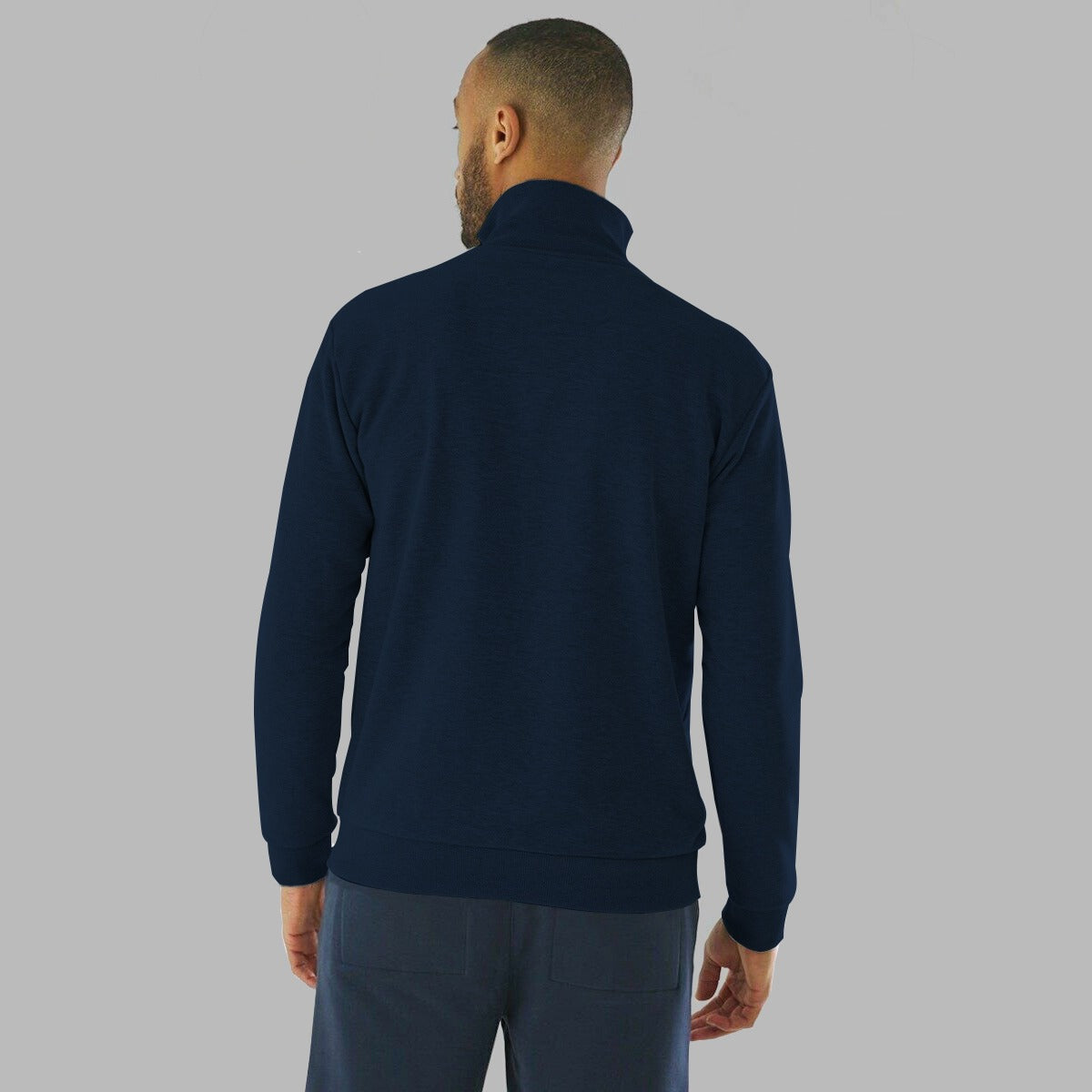 Mock Neck Contrast Combo Zipper Jacket