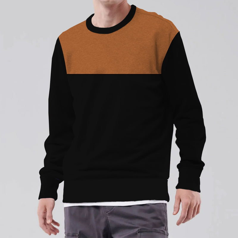 HG Combo Fleece Sweat Shirt - Brown Black