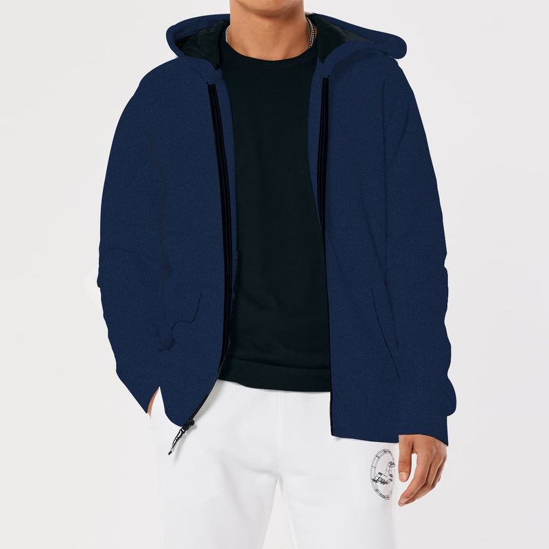 Super Solid Navy Zip Up Hoodie