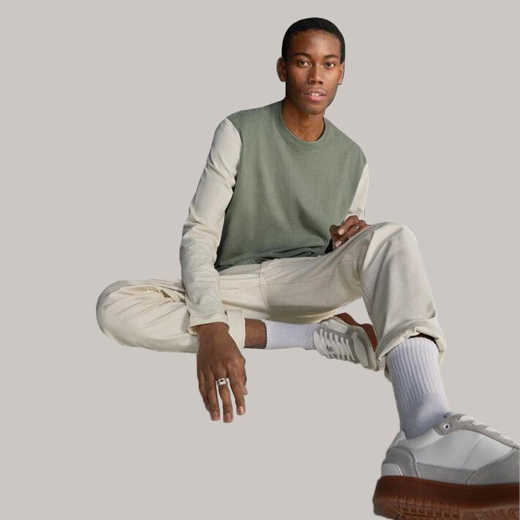 Contrast Full Sleeve Tee Shirt - Sea Green