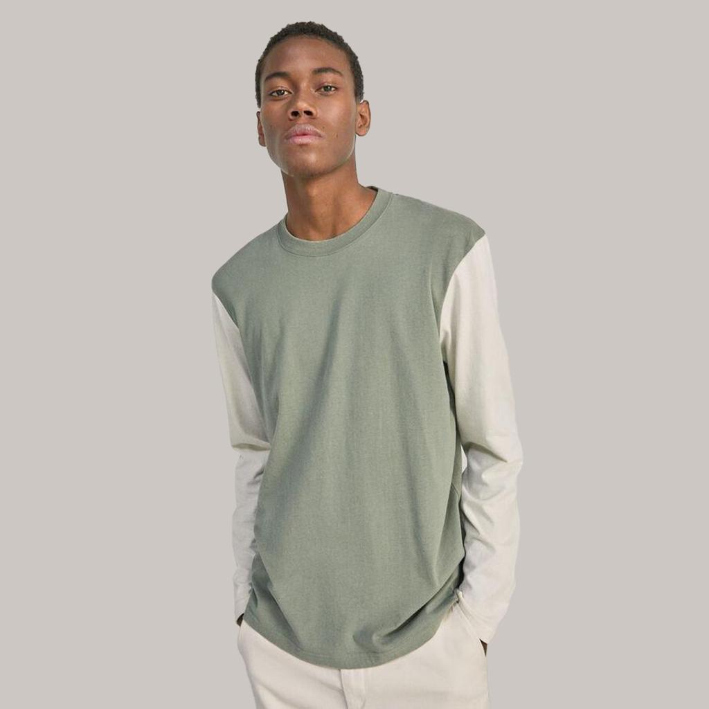 Contrast Full Sleeve Tee Shirt - Sea Green