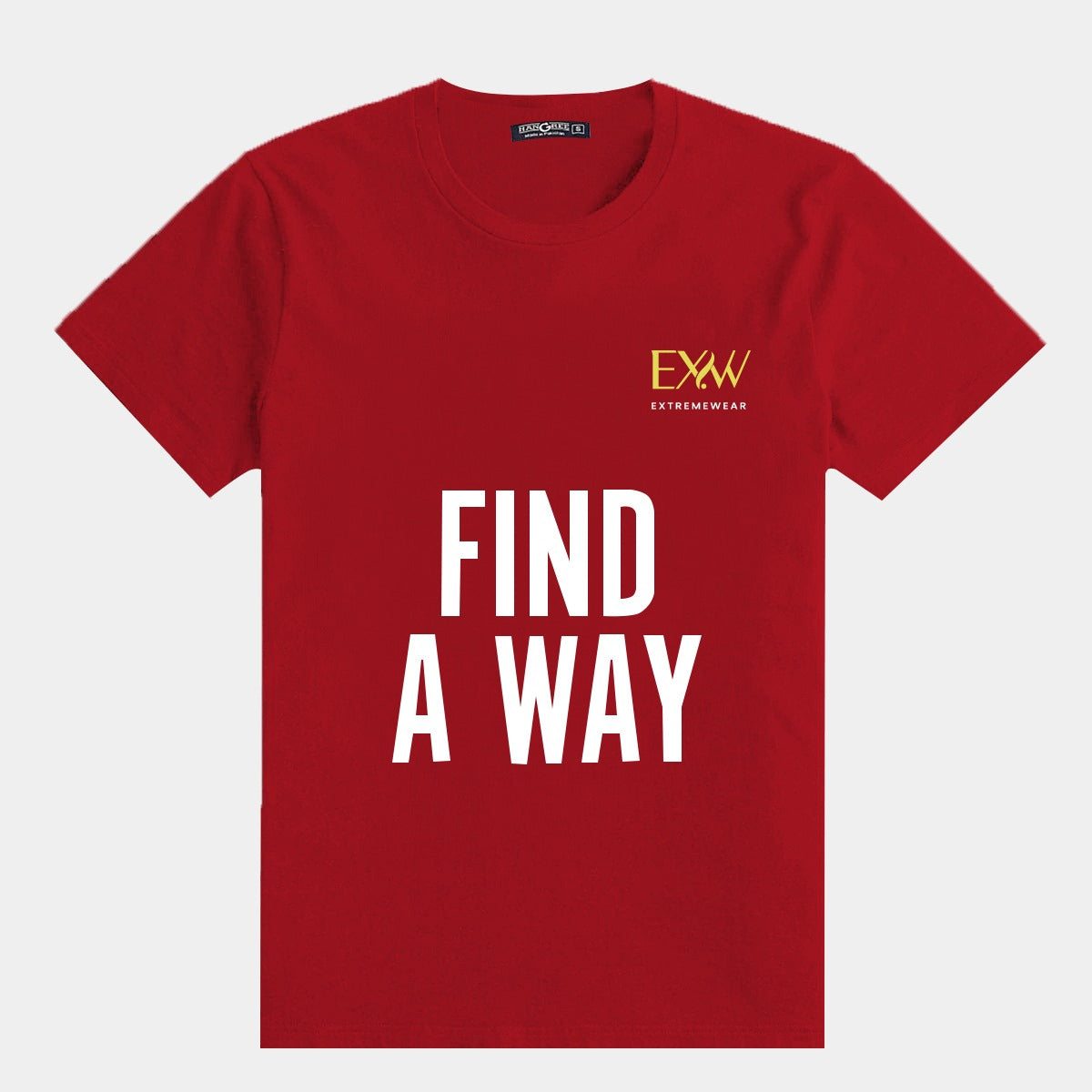 Red "FIND A WAY" Printed Tee Shirt
