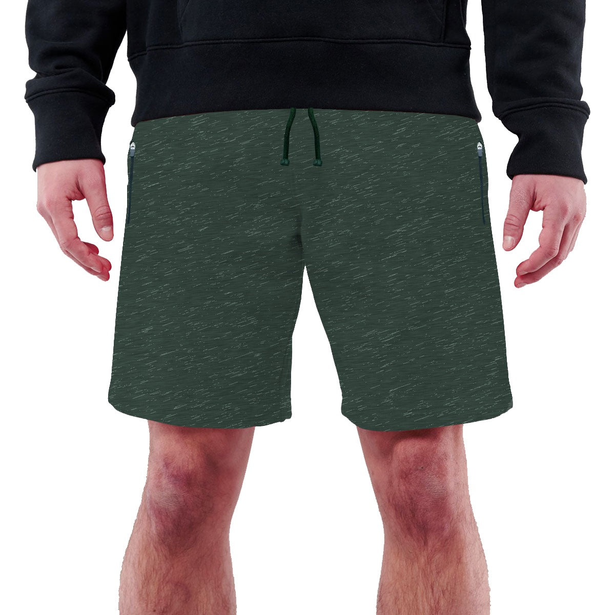 Textured Green Two Quarter Summer Shorts