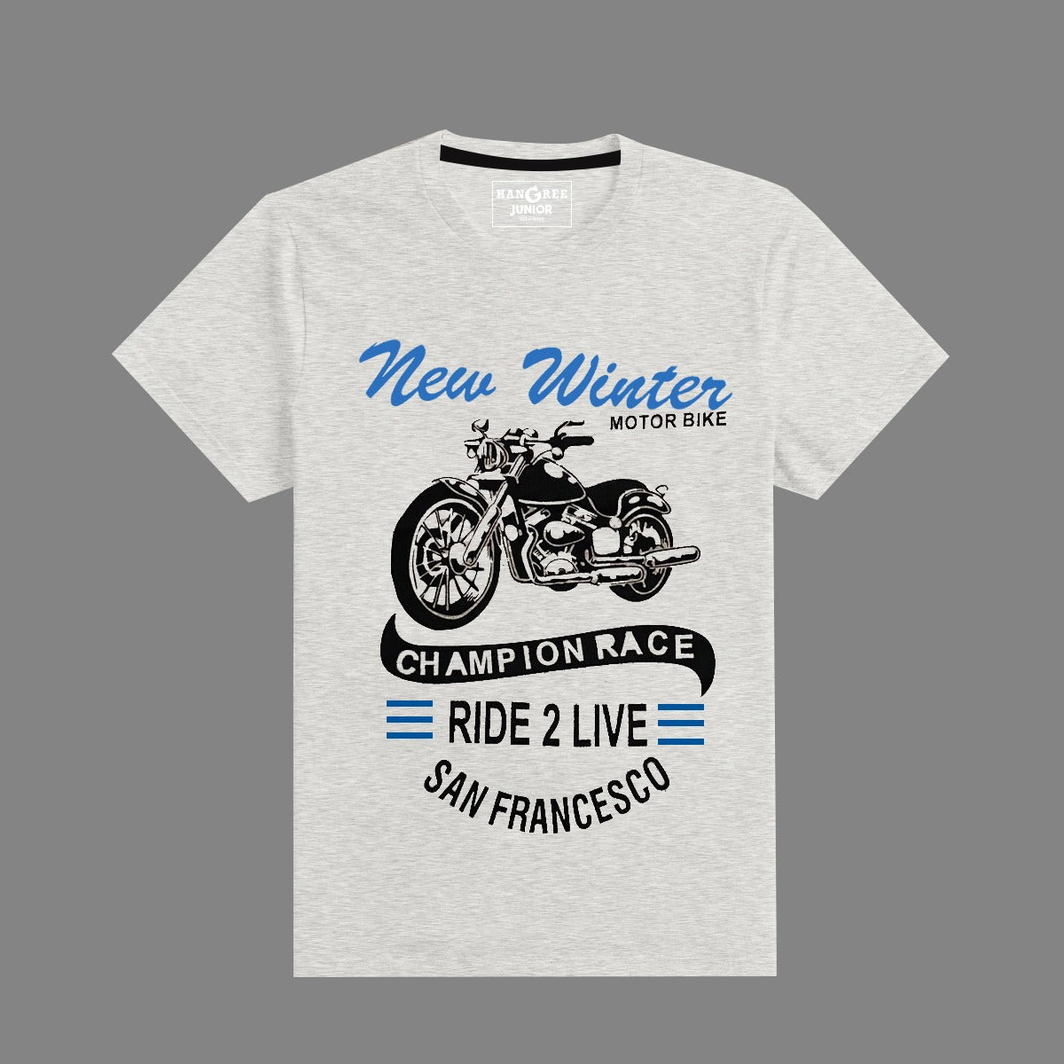 BOY'S MOTOR BIKE PRINTED HYDER GRAY TEE SHIRT