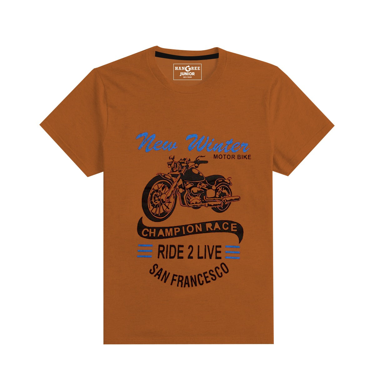 BOY'S MOTOR BIKE PRINTED MUSTERED TEE SHIRT