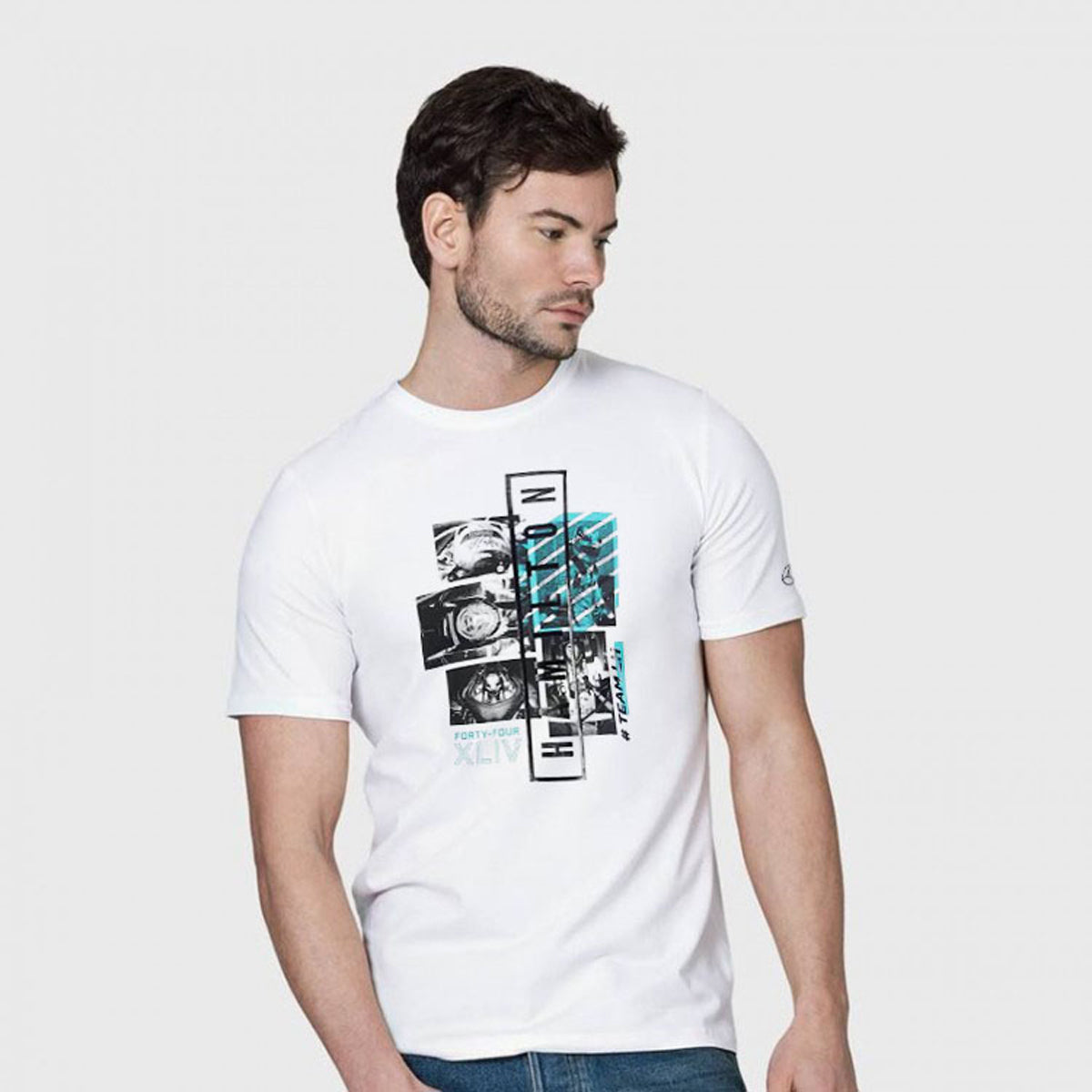 HAMILTON GRAPHIC PRINTED MERCEDZ WHITE T SHIRT