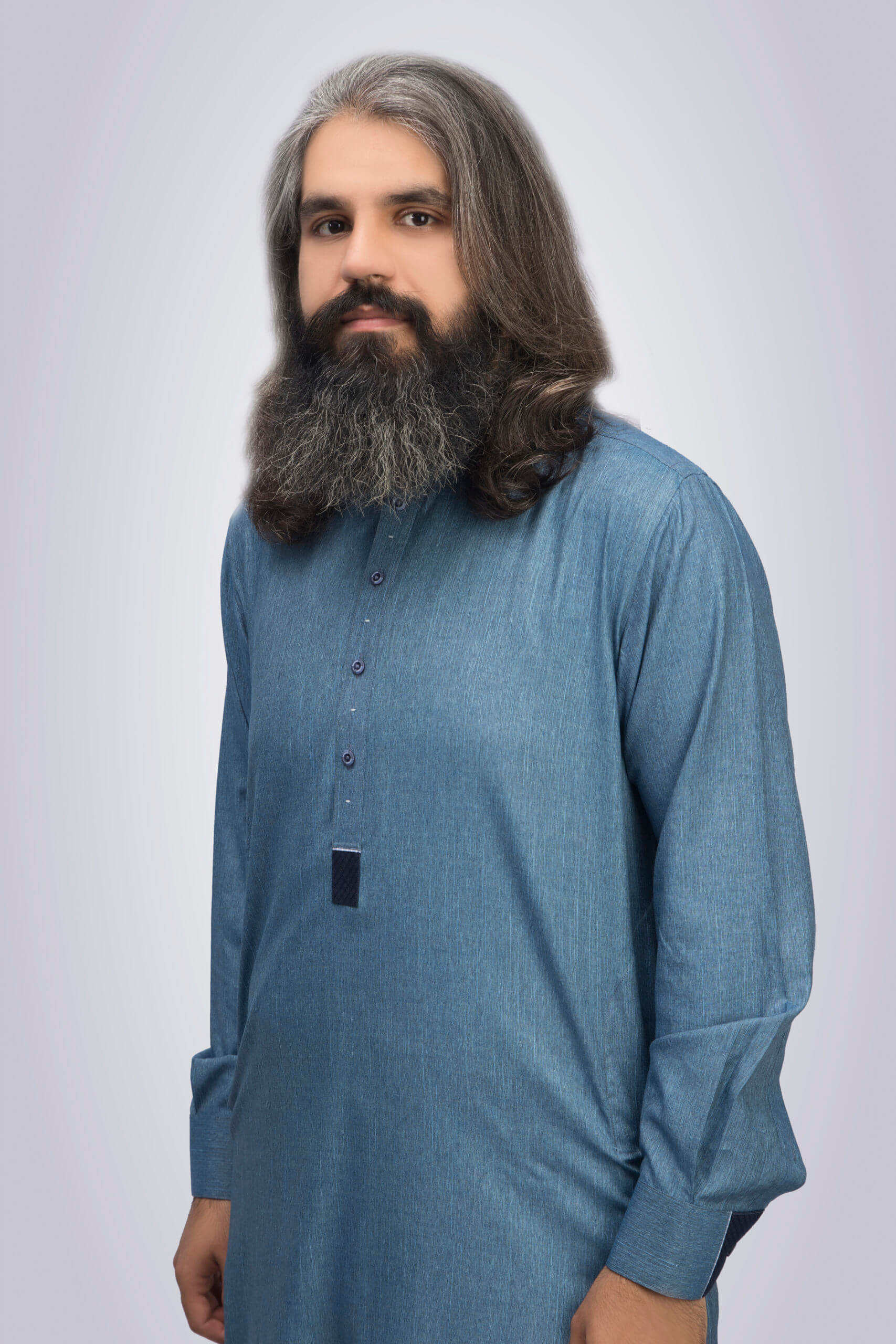 Wash N Wear Fashion Work Shalwar Kameez - Blue