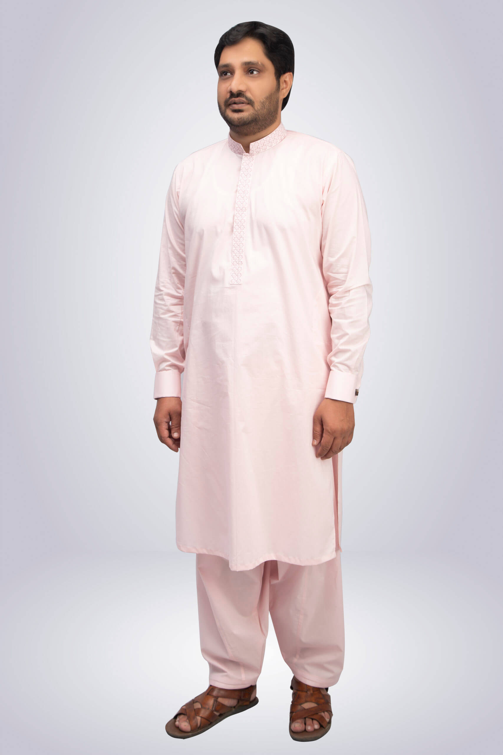 Cotton Karhai Shalwar Kameez - Pink
