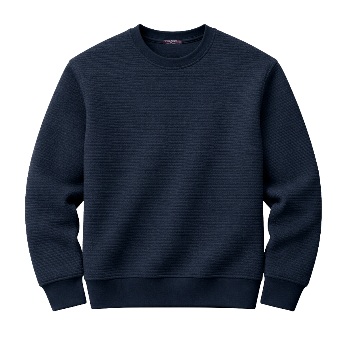 HG Ripple Pattern Fleece Sweat Shirt - Dark Navy