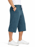 Men's Basic Summer Essential 3 Quarter Shorts - Blue Dianne
