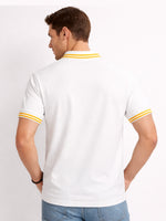 Men’s Modern Luxe Panel Half Zip Polo Shirt - Orange & White