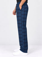 Men Casual Check Trouser - Navy