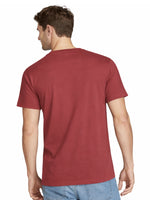 Men's Cut & Sew panel Tee Shirt - Red, White & Dusky Blue