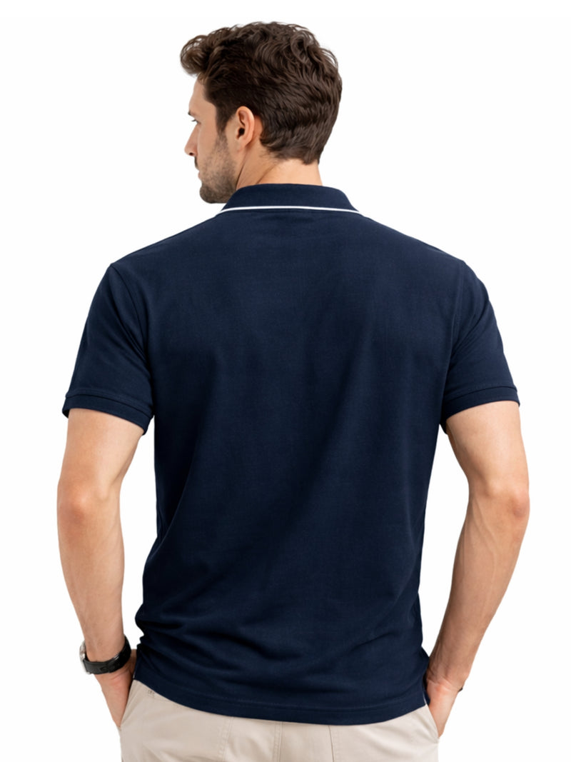 Men’s Premium Magzi Collar & Placket Polo Shirt – Navy