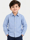 Boy's Sky Blue Solid Casual Shirt
