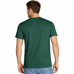Men's Cut & Sew panel Tee Shirt - Dark Green, White & Green