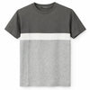 Men's Cut & Sew panel Tee Shirt - Dark Grey, White & Gray