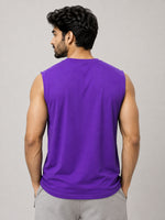 Graphic Printed Sleeveless Tee Shirt - Purple