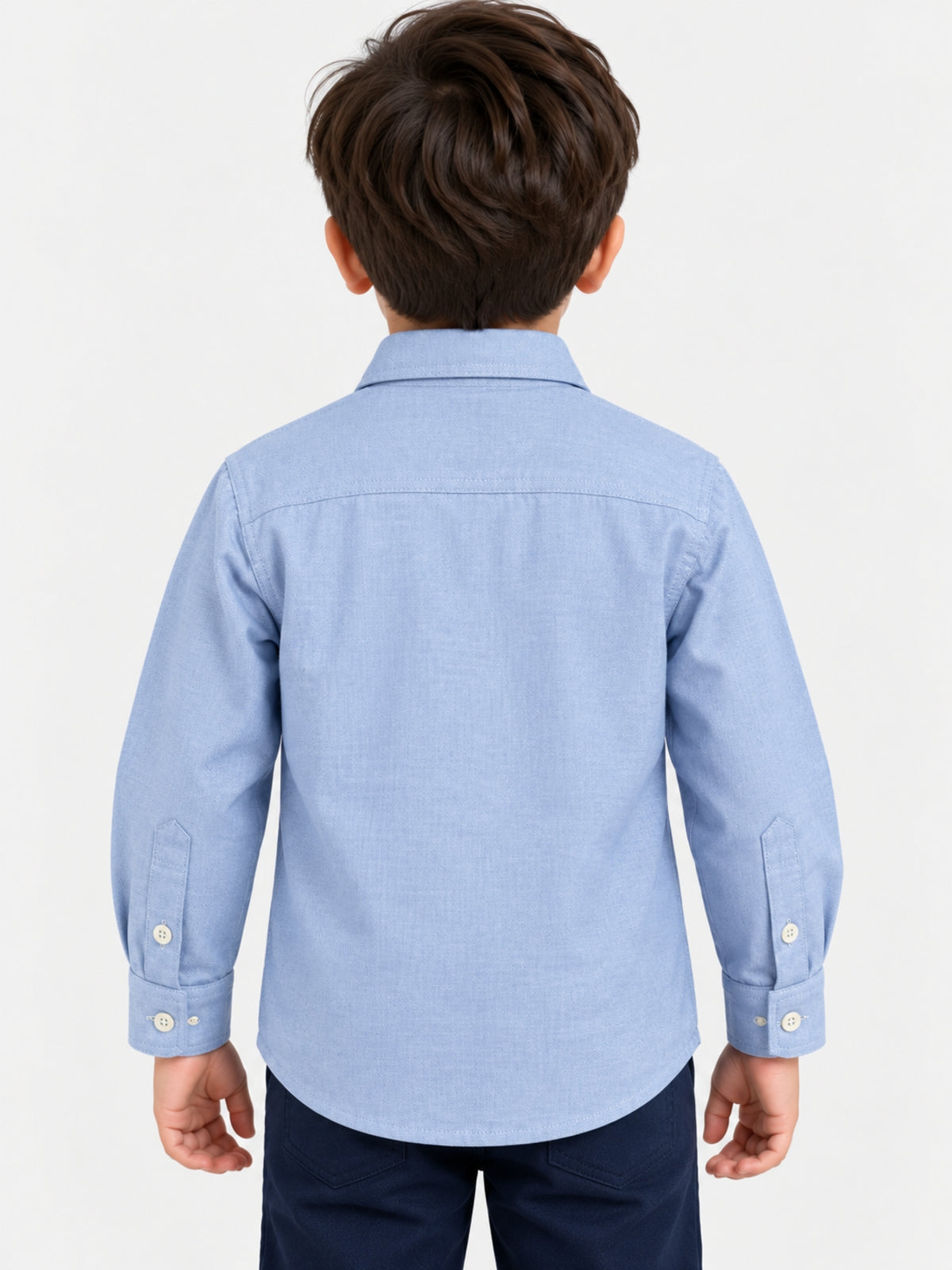 Boy's Sky Blue Solid Casual Shirt