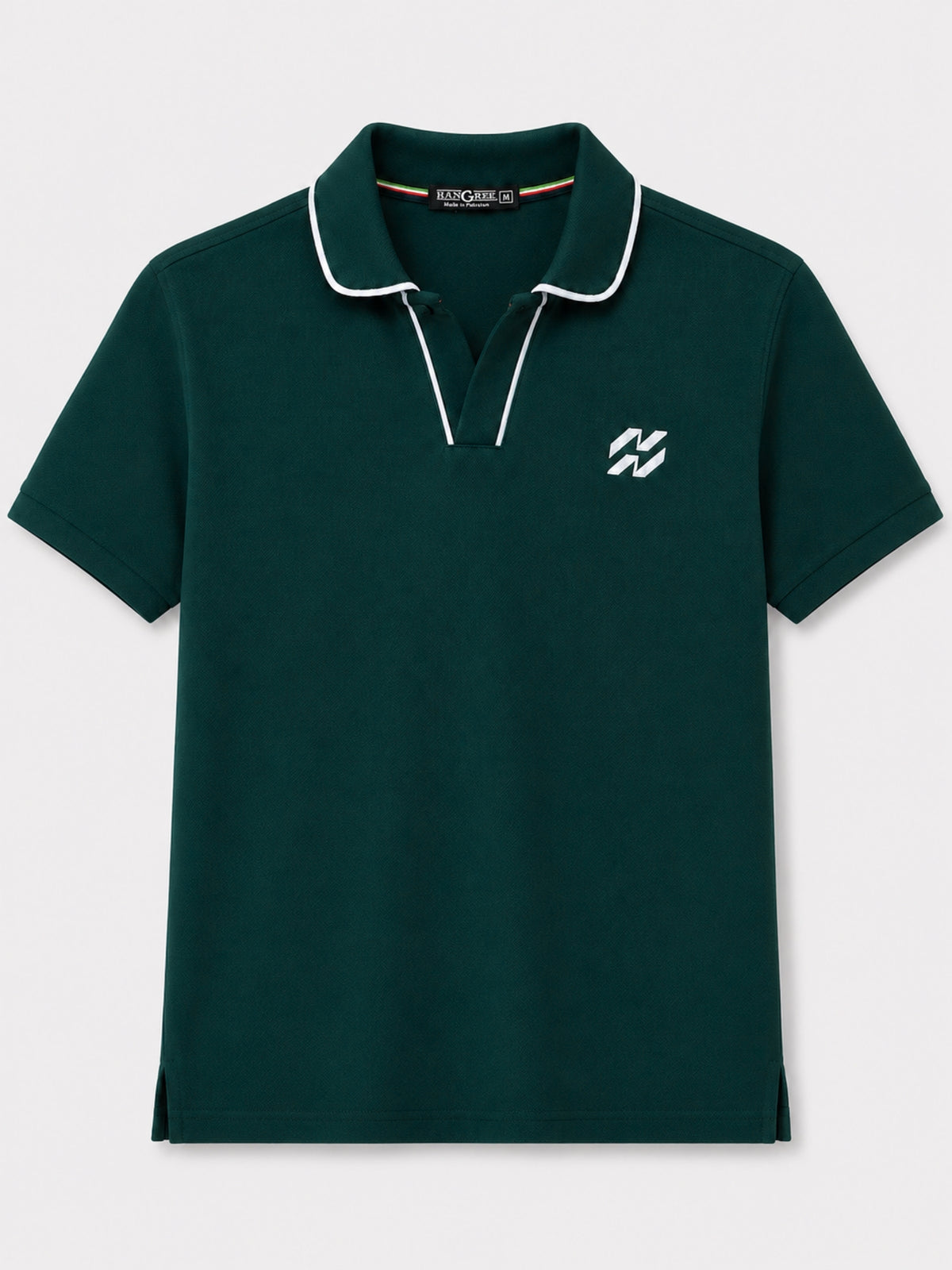 Men’s Premium Magzi Collar & Placket Polo Shirt – Bottle Green