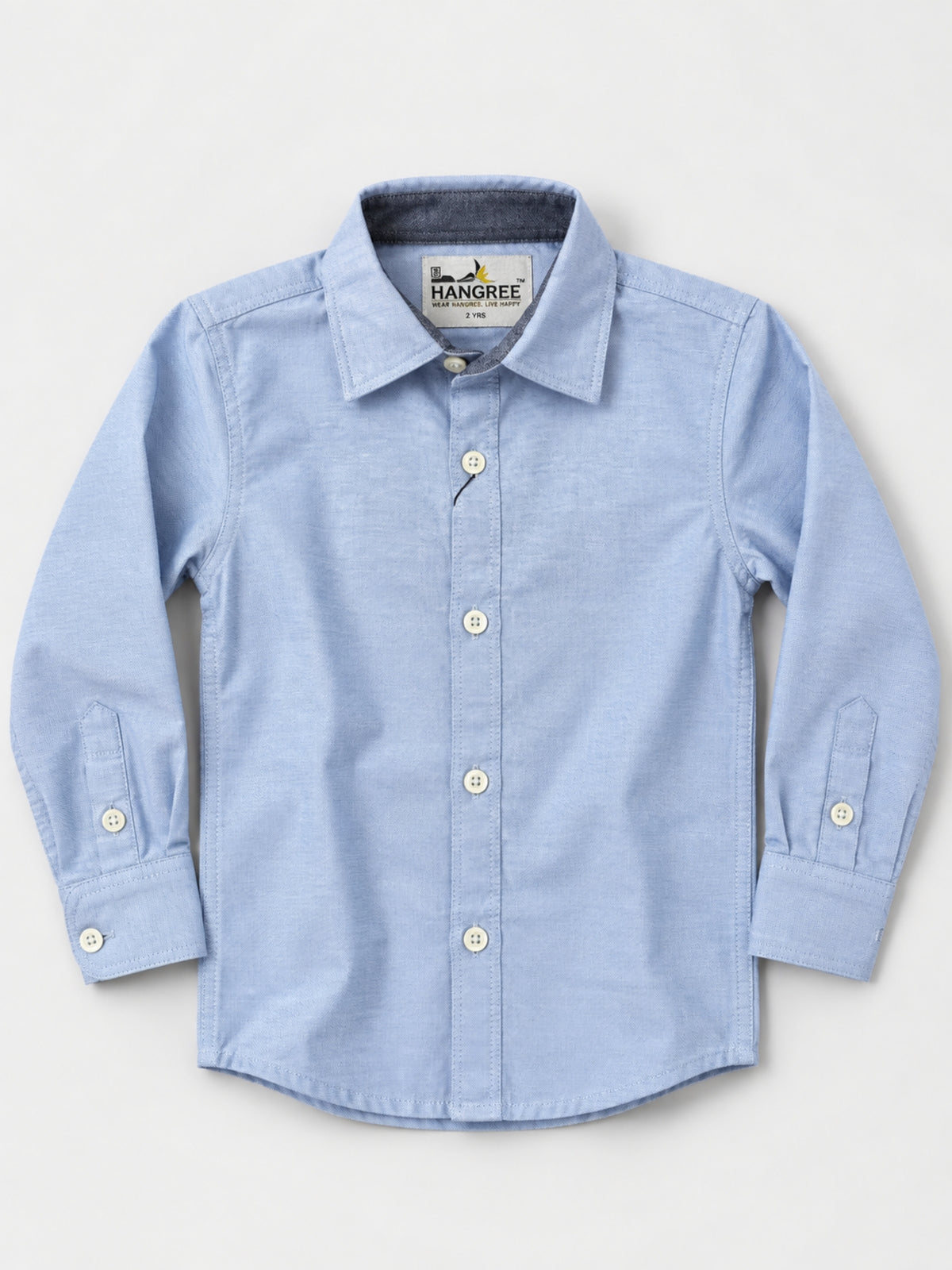Boy's Sky Blue Solid Casual Shirt