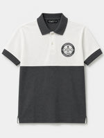 Men's Signature Emb Luxury Panel Polo - White & Dark Gray