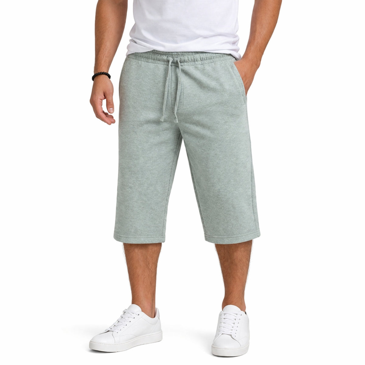 Men's Basic Summer Essential 3 Quarter Shorts - Ash Gray