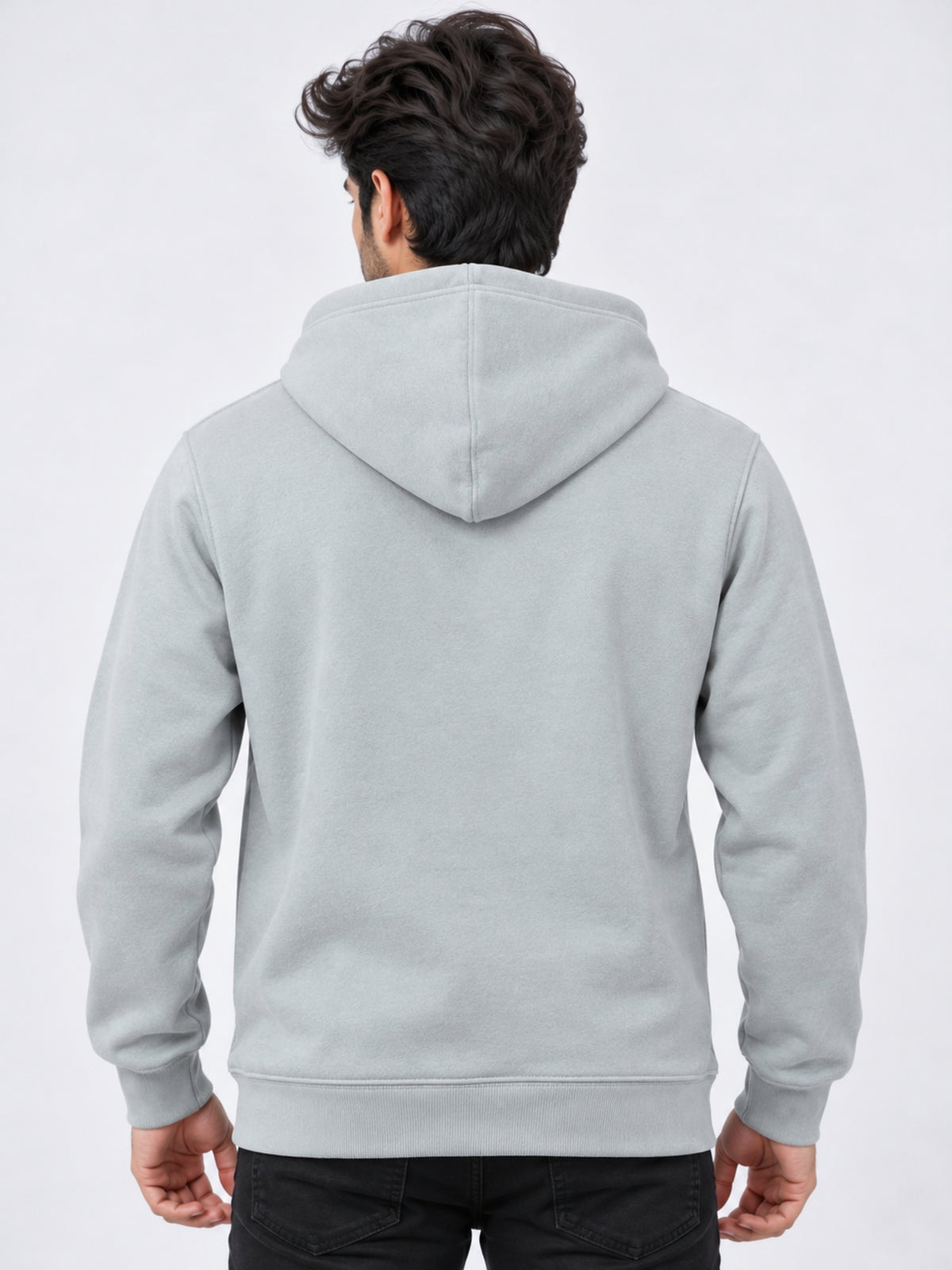 Men’s Plain Fleece Zip-Up Hoodie