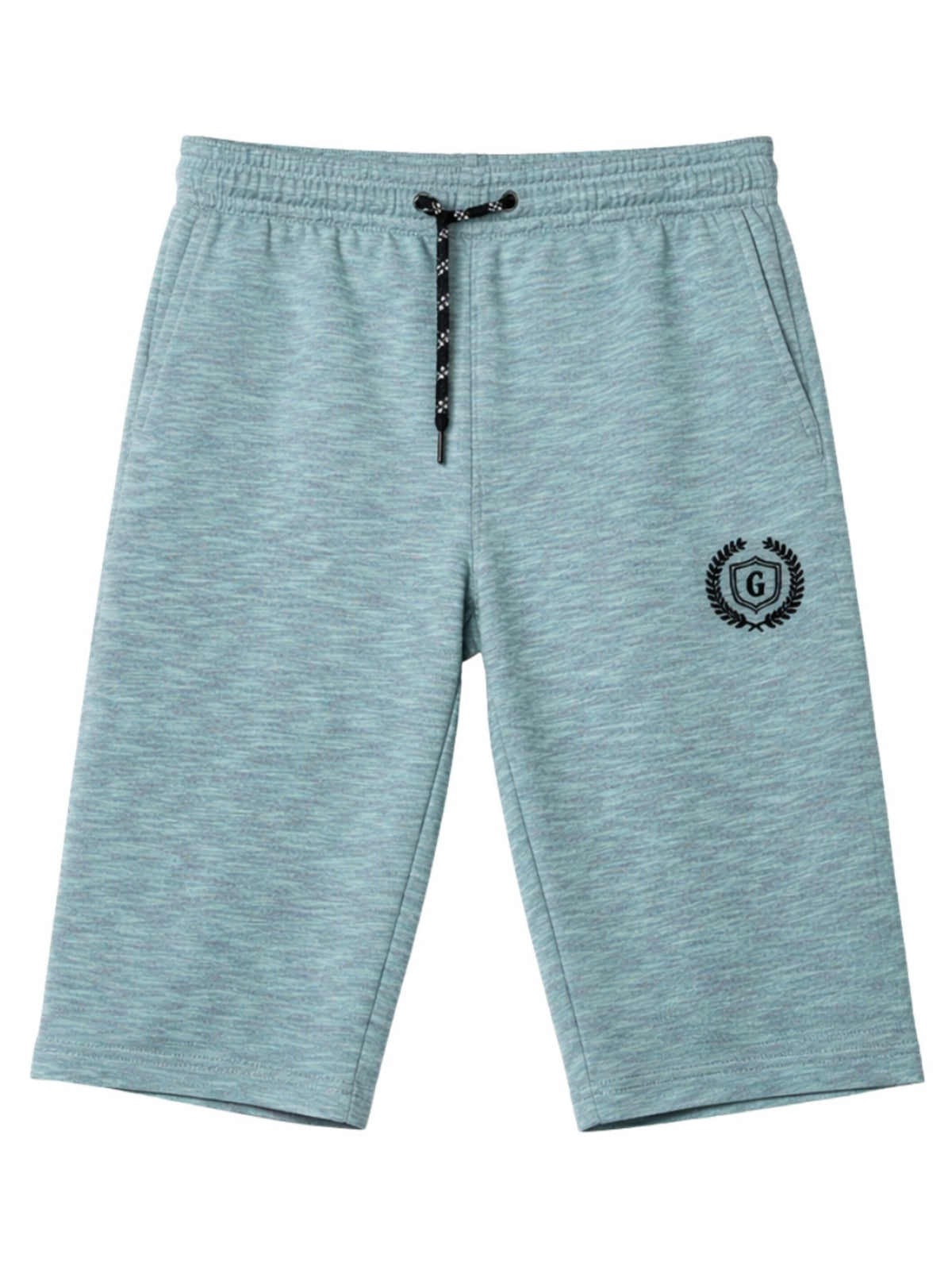 Men's Signature Emb. Melange Three Quarter Shorts - Sea Green