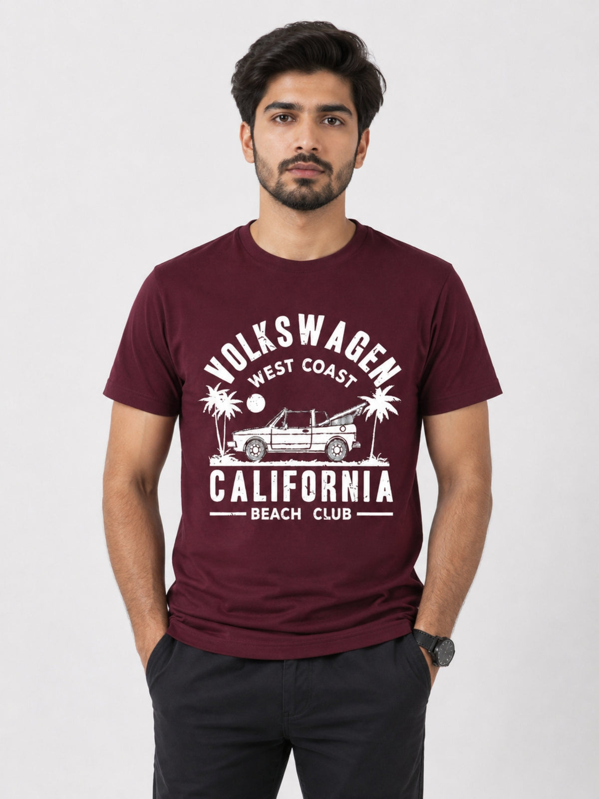 HG "VOLKSWAGEN" Printed Tee Shirt - Maroon