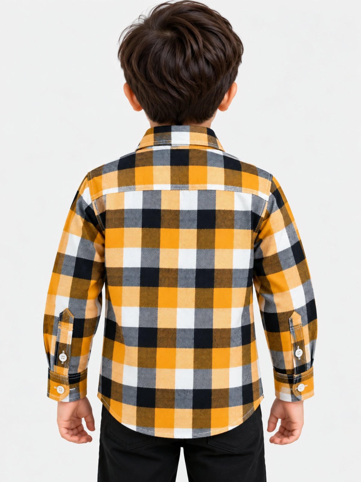 Boy's Multicolor Checkered Full Sleeves Winters Casual Shirt