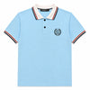 Mens’ Signature Embroidered Contrast Collar Polo Shirt – Sky Blue