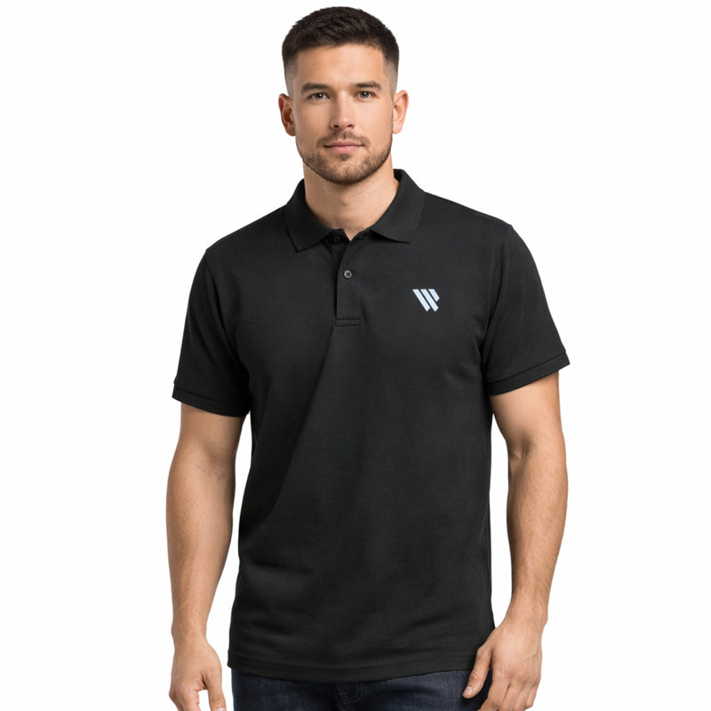 West Line Men's Classic Polo Shirt- Black