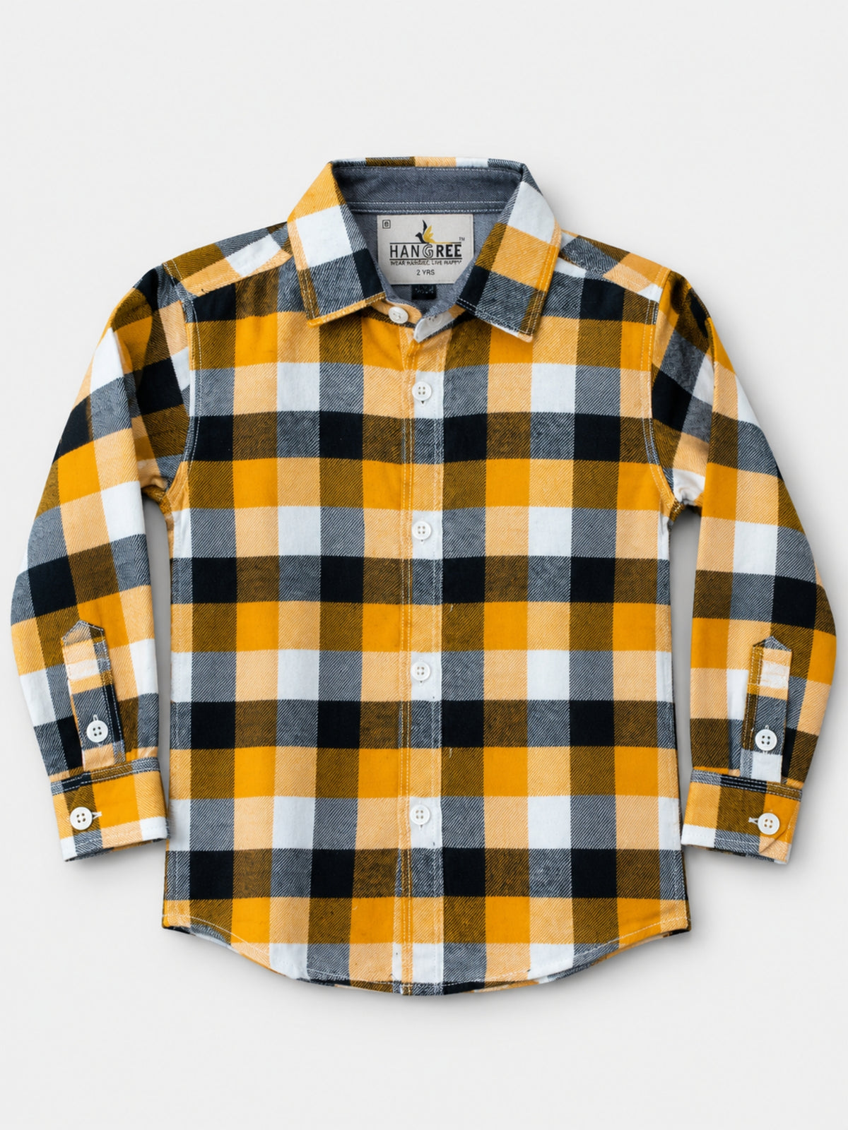 Boy's Multicolor Checkered Full Sleeves Winters Casual Shirt