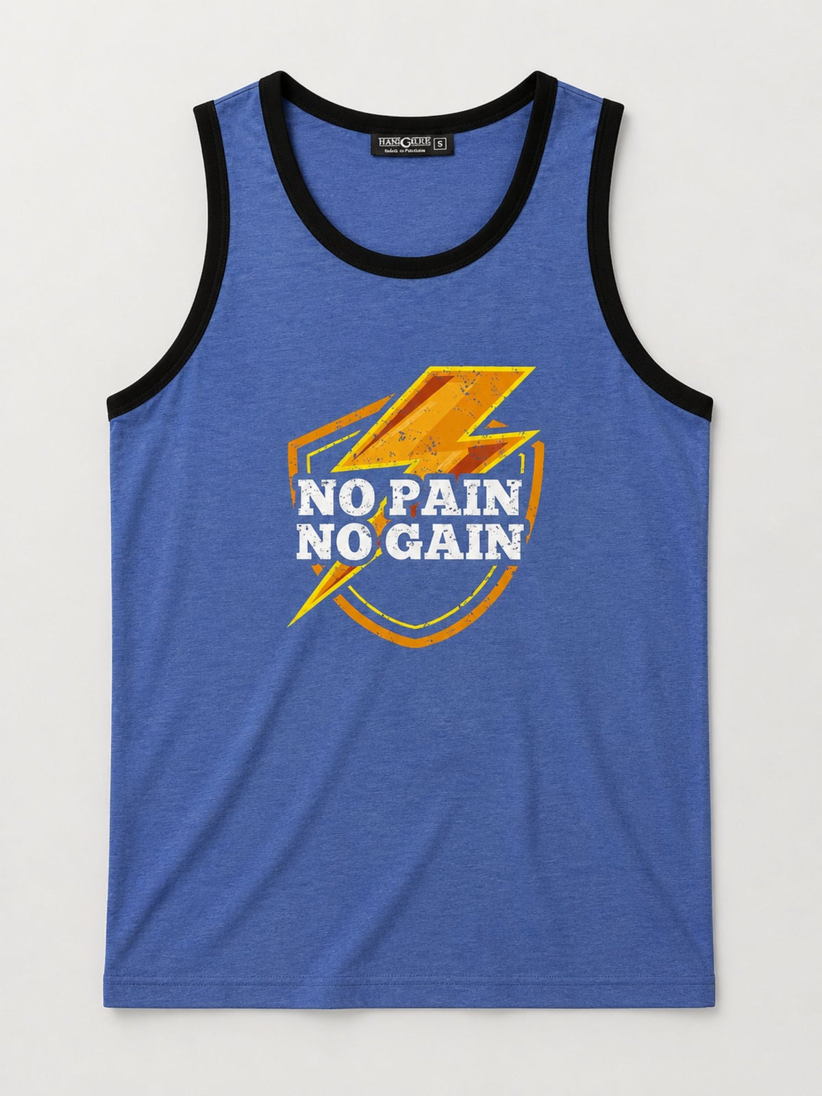HG "NO PAIN NO GAIN" Printed Stylish Vest For Men's - Bright Blue