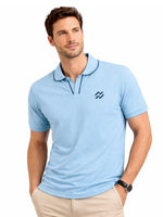 Men’s Premium Magzi Collar & Placket Polo Shirt – Sky Blue
