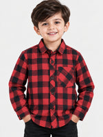 Boy's Premium Checkered Winters Full Sleeves Casual Shirt