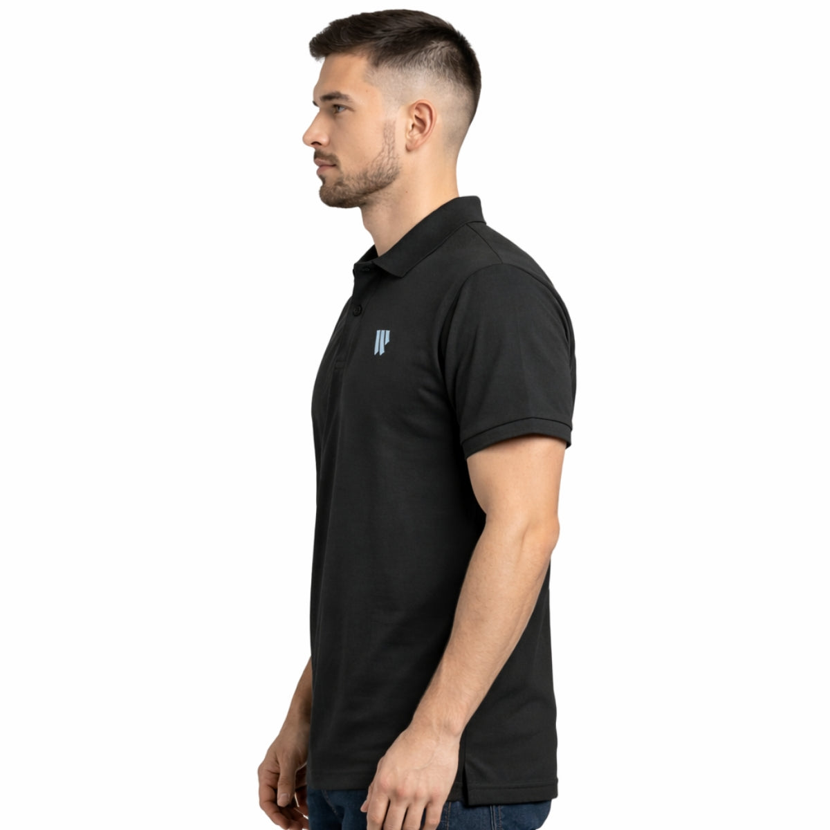 West Line Men's Classic Polo Shirt- Black