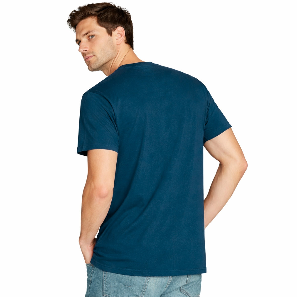 Men's Cut & Sew panel Tee Shirt - Lavish Blue, White & Glacier