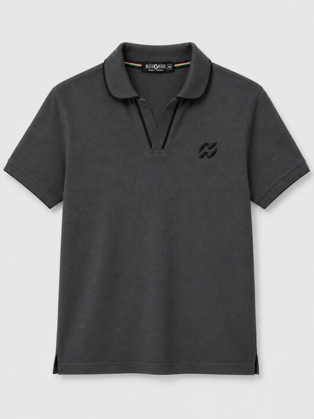 Men’s Premium Magzi Collar & Placket Polo Shirt – Charcoal