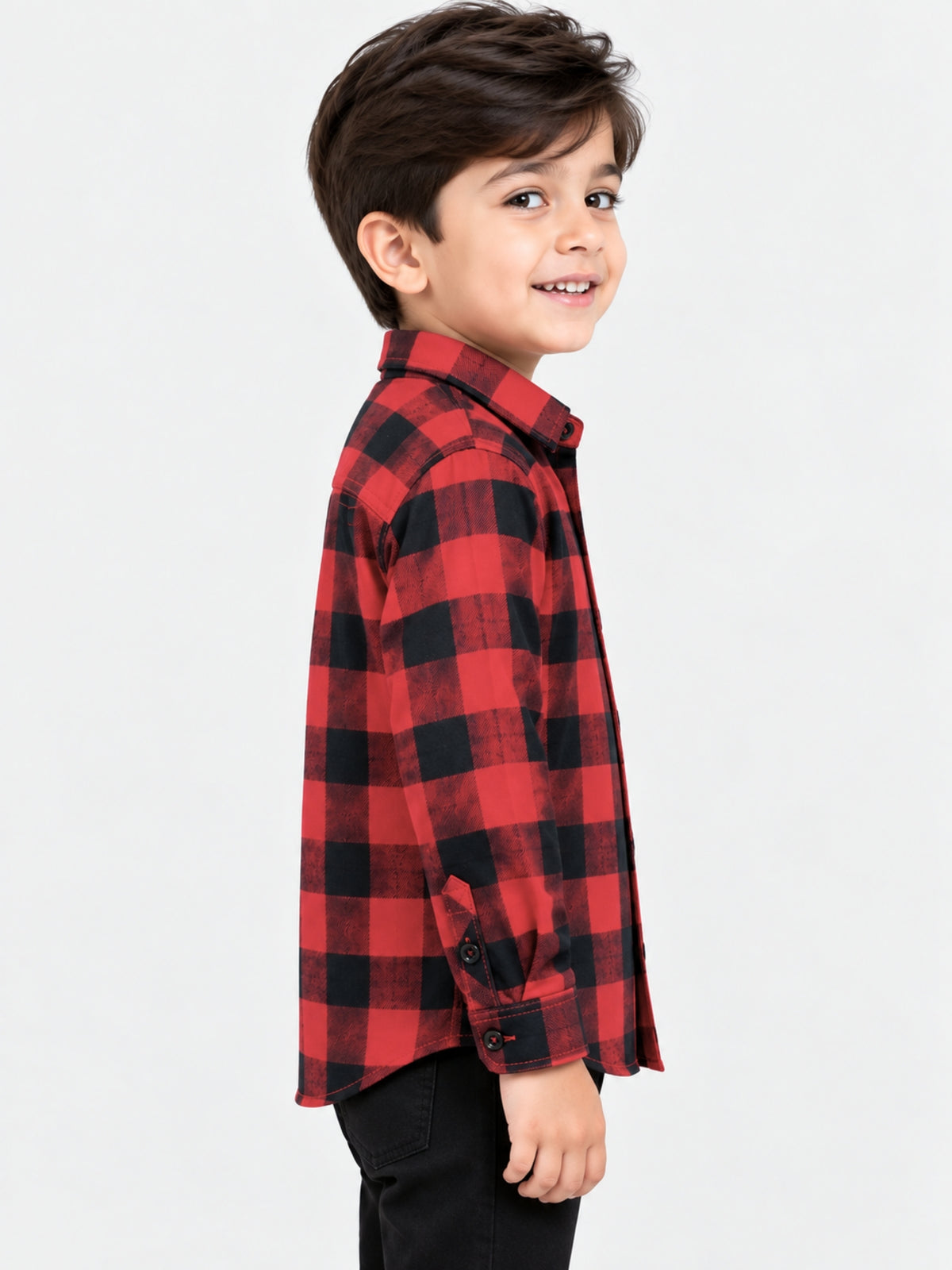 Boy's Premium Checkered Winters Full Sleeves Casual Shirt