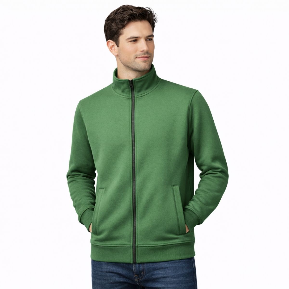 HG Classic Mock Neck Fleece Zipper Jacket - Glade Green