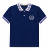 Mens’ Signature Embroidered Contrast Collar Polo Shirt – Navy Blue