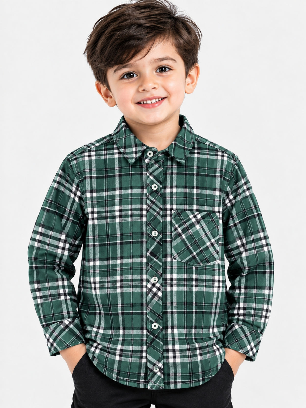 Boy's Premium Checkered Winters Full Sleeves Casual Shirt