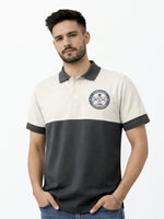 Men's Signature Emb Luxury Panel Polo - White & Dark Gray