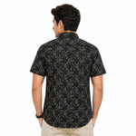 Men’s Geometric Pattern Half Sleeve Casual Shirt – Black