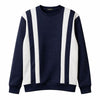 HG Cut & Sew Color-Block Crewneck Polyester Fleece Sweat Shirt – Navy